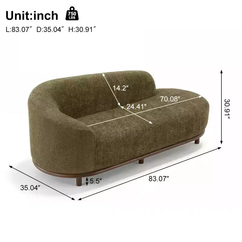 ModernLuxe Chaise Longue, Divano Moderno Metà Secolo con Struttura in Legno di Gomma, Daybed Orientato a Sinistra per Soggiorno