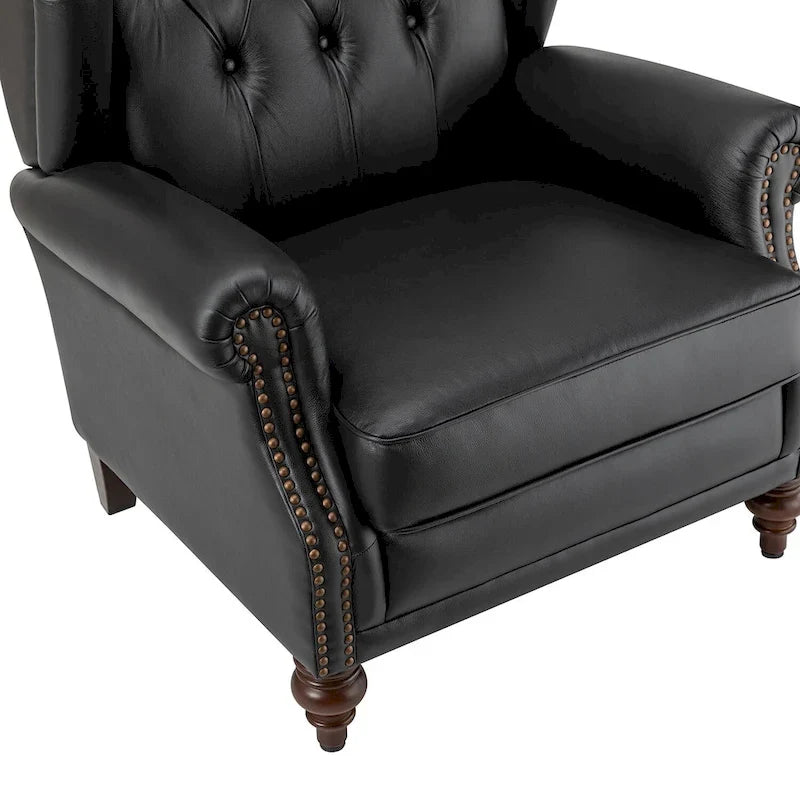 Fauteuil en cuir classique Alex avec clous décoratifs par HULALA HOME