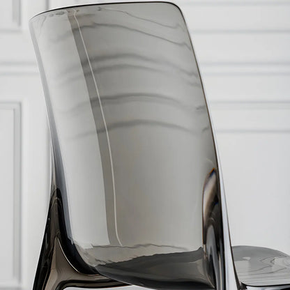 Chaise de salle à manger sans accoudoirs à dossier bas en acrylique ambre