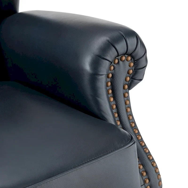 Fauteuil en cuir classique Alex avec clous décoratifs par HULALA HOME