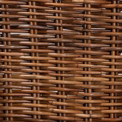 bali & pari Mario Set di 2 sedie da pranzo in legno di teak con finitura marrone naturale e rattan, stile bohémien moderno