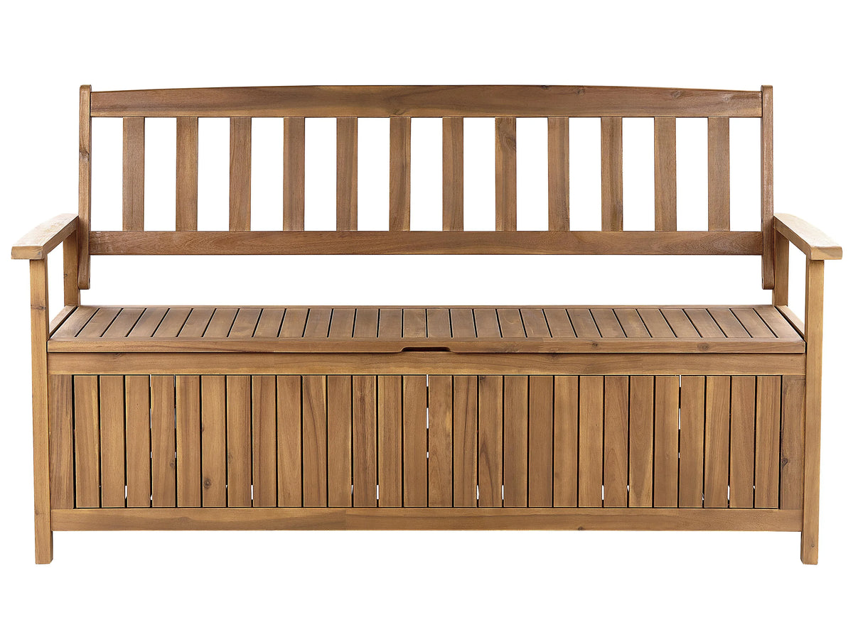 Panchina da giardino 160 cm con contenitore Legno d'acacia Marrone