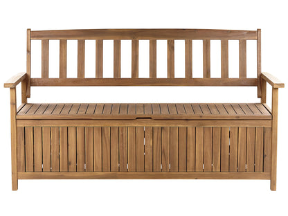 Panchina da giardino 160 cm con contenitore Legno d'acacia Marrone
