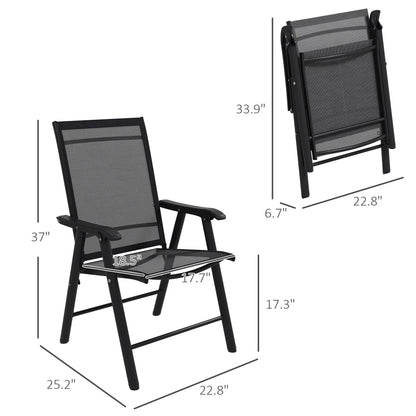 Set di 4 sedie pieghevoli Outsunny per patio, dal design semplice ed elegante, comode per terrazza, giardino, cortile e viaggio