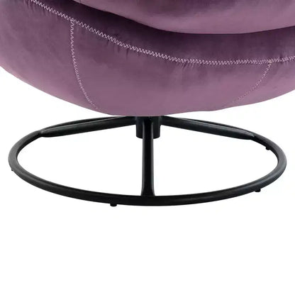 Fauteuil d'appoint en velours Okak avec pouf, fauteuil de salon moderne de style scandinave sans accoudoirs, fauteuil d'appoint doux et confortable pour regarder la télévision, jouer à des jeux