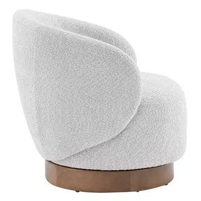 Fauteuil d'appoint pivotant Spruce&Spring en tissu avec base en bois