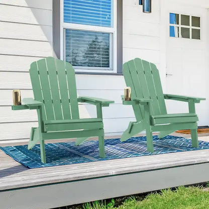Bonosuki Set di 2 sedie Adirondack pieghevoli per patio e braciere