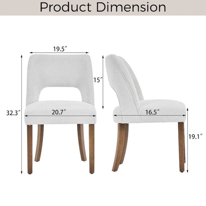 Set di 4 sedie da pranzo imbottite in tessuto