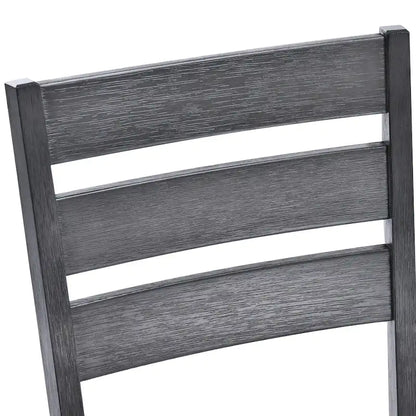 Sedie da pranzo in legno con schienale a doghe, set da 4