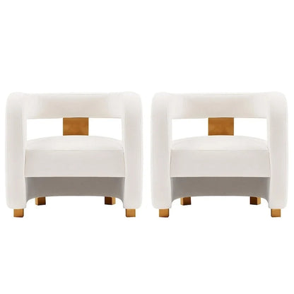 Manhattan Comfort Ensemble de 2 fauteuils d'appoint en velours Amirah moderne