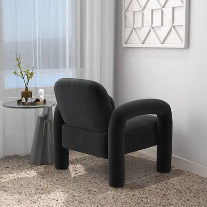 Fauteuil d'appoint SEYNAR moderne du milieu du siècle en velours pour salon