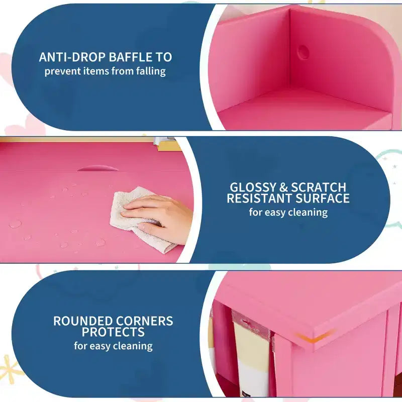 Set scrivania e sedia per bambini, con libreria superiore e piano inclinabile, tavolo da studio per bambini, scrivania per studenti, per camera da letto, casa