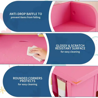 Set scrivania e sedia per bambini, con libreria superiore e piano inclinabile, tavolo da studio per bambini, scrivania per studenti, per camera da letto, casa