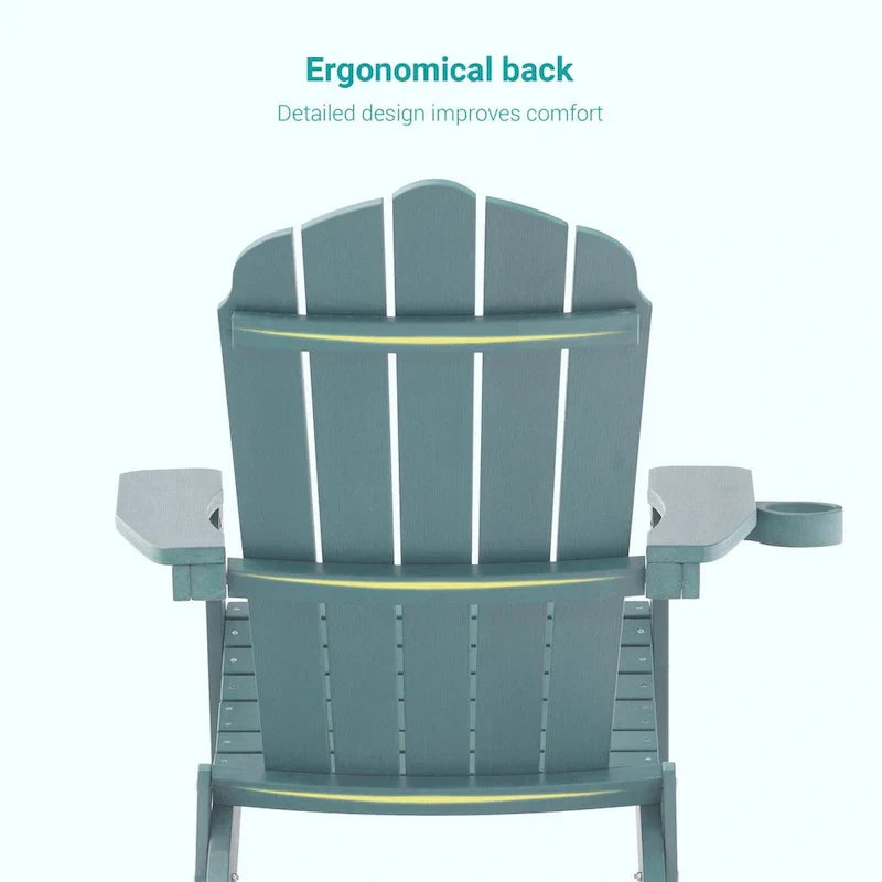 Bonosuki Set di 2 sedie Adirondack pieghevoli per patio e braciere