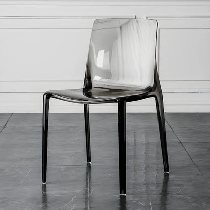 Chaise de salle à manger sans accoudoirs à dossier bas en acrylique ambre