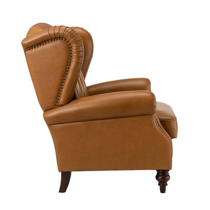 Fauteuil Alex Classic Wingback en cuir avec clous décoratifs (lot de 2) par HULALA HOME