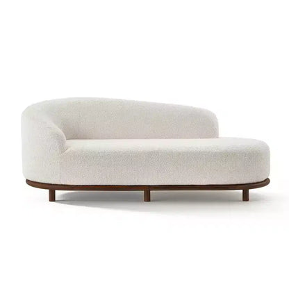 ModernLuxe Chaise Longue, Divano Moderno Metà Secolo con Struttura in Legno di Gomma, Daybed Orientato a Sinistra per Soggiorno