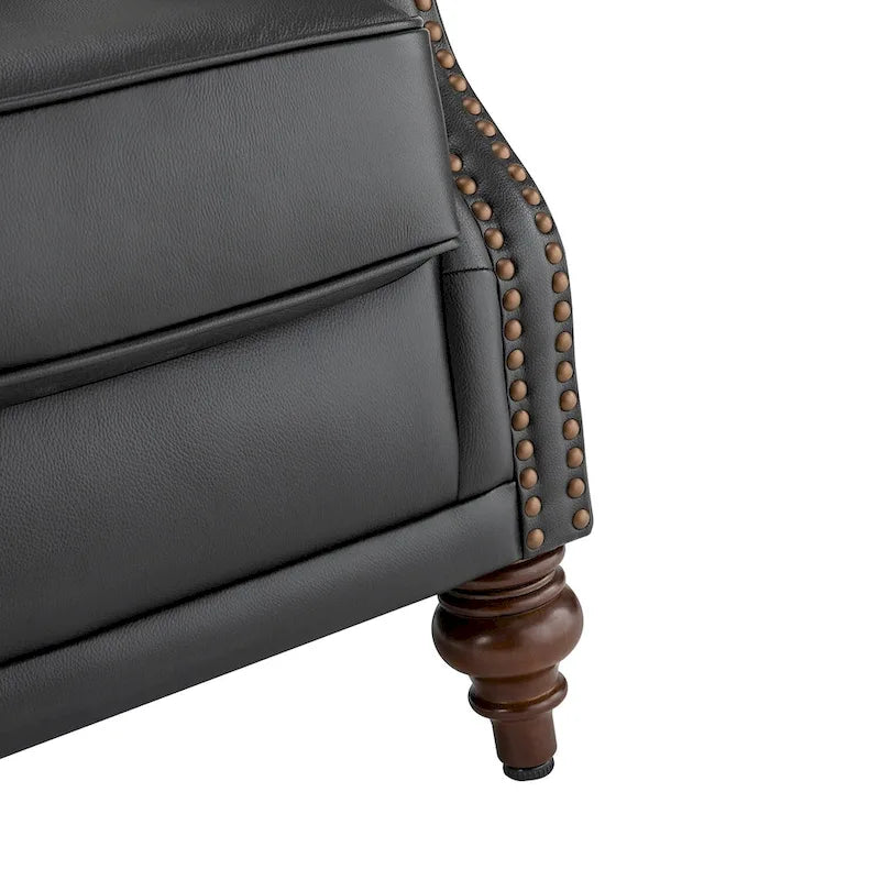 Fauteuil en cuir classique Alex avec clous décoratifs par HULALA HOME