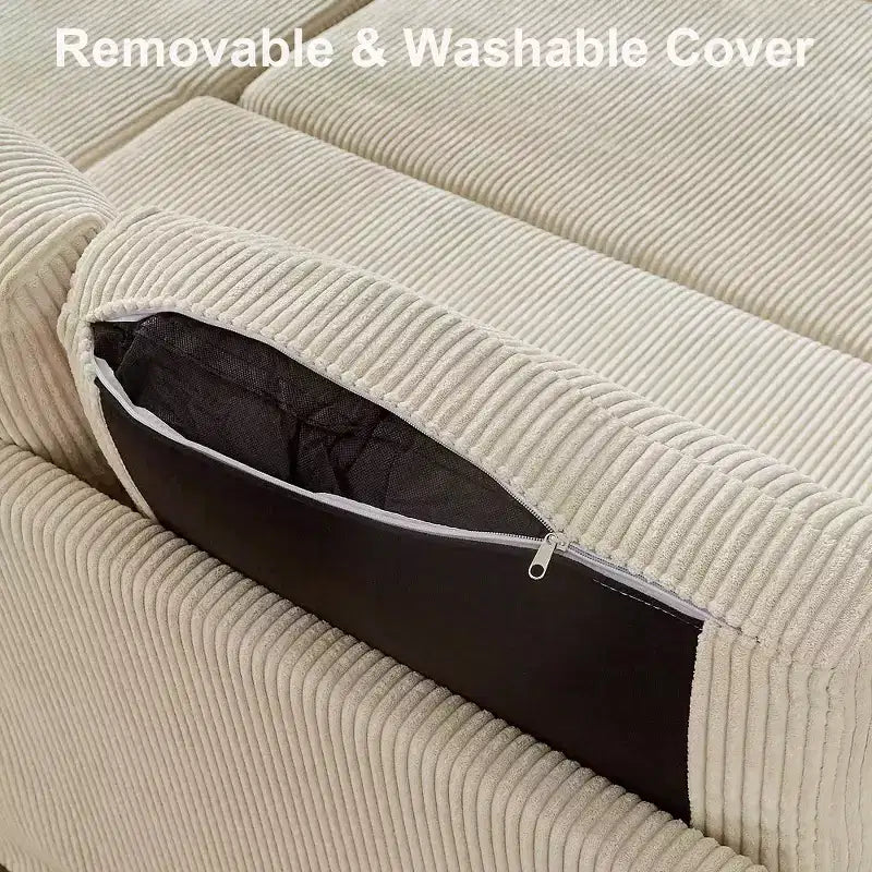 Divano letto estraibile a quattro posti Dyonery da 105 pollici con contenitore, tasche laterali, schienale regolabile, convertibile