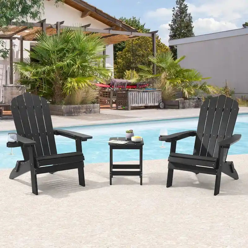 Bonosuki Set di 2 sedie Adirondack pieghevoli per patio e braciere
