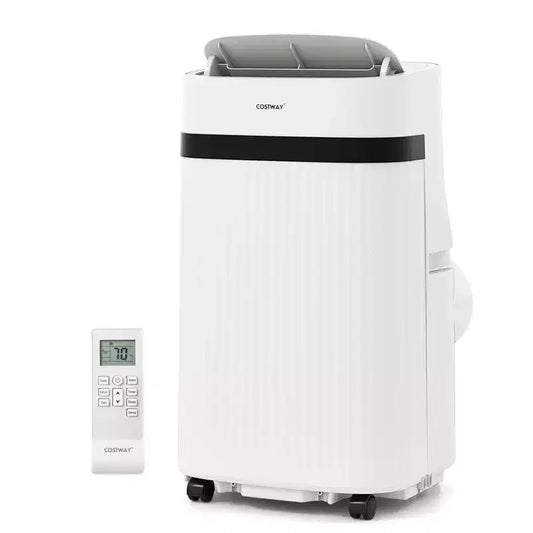 Costway Climatiseur portable 12000 BTU avec ventilateur et déshumidificateur, mode veille, minuterie 24h