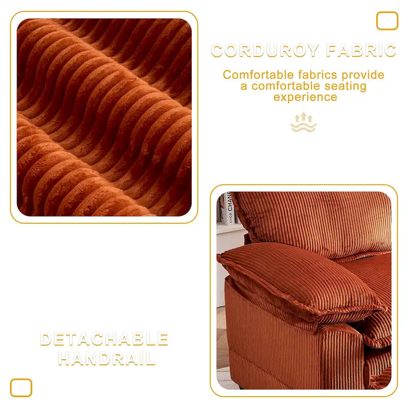 56.9 W Poltrona Oversize con Pouf, Poltrona da Lettura per Camera da Letto, Divano Letto Pigro, Poltrona Reclinabile Singola Moderna Oversize