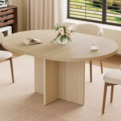 Tavolo da pranzo rotondo allungabile da 43,3''-59'' per 4-8 persone, moderno tavolo da pranzo ovale da cucina con prolunghe rimovibili, tavolo da pranzo per sala da pranzo, cucina