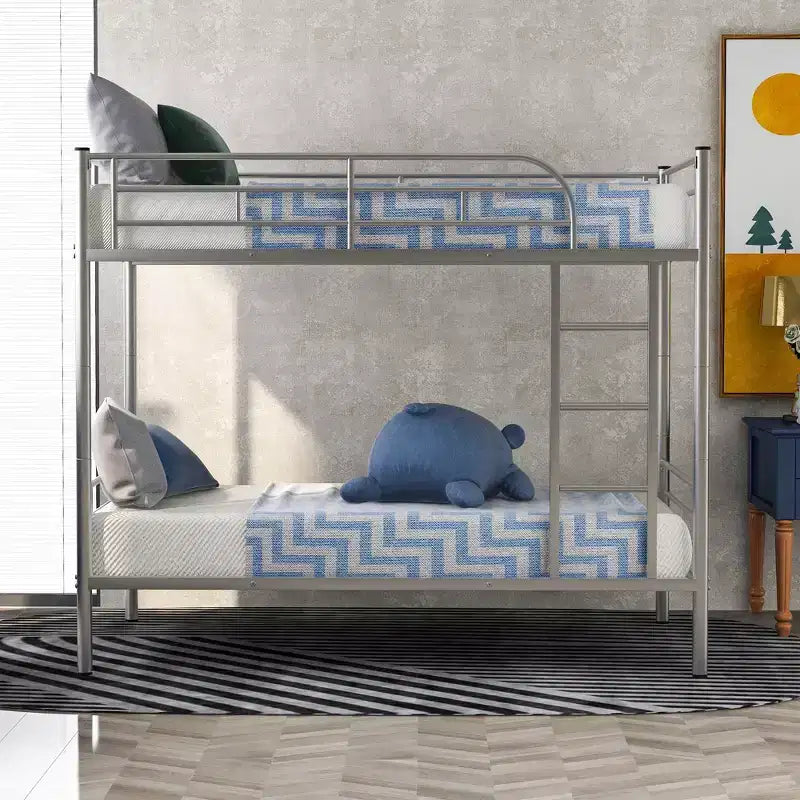 Letto a castello con scaletta e sponda di sicurezza Letti a castello in metallo per bambini, bambine, ragazzi, facile da montare, salvaspazio