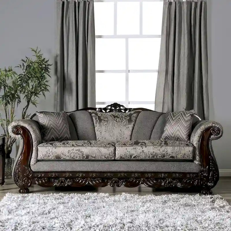 Set da salotto 2 pezzi con braccioli arrotolati in ciniglia tradizionale Dikic di Gracewood Hollow