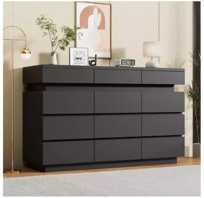 Cassettiera in legno da 149 cm con 12 cassetti, comò moderno per camera da letto, soggiorno, corridoio e ingresso