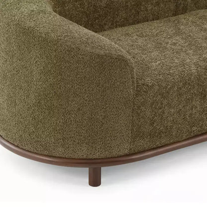 ModernLuxe Chaise Longue, Divano Moderno Metà Secolo con Struttura in Legno di Gomma, Daybed Orientato a Sinistra per Soggiorno