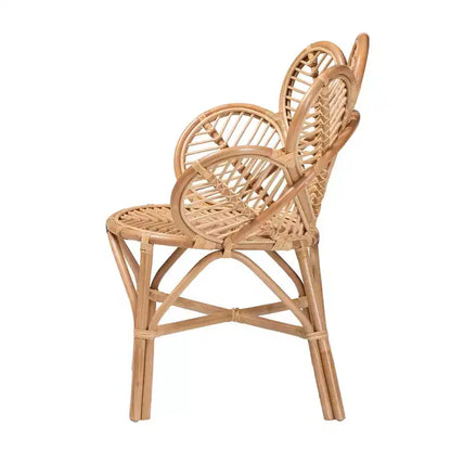 Poltrona Eliava Natural Rattan Flower Marrone Naturale: Vimini per Interni, Nessun Montaggio Richiesto
