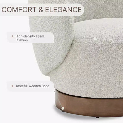 Fauteuil d'appoint pivotant Spruce&Spring en tissu avec base en bois