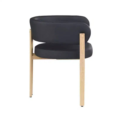 Meridian Furniture, Sedia da pranzo Gideon in pelle vegana nera, Set da 2