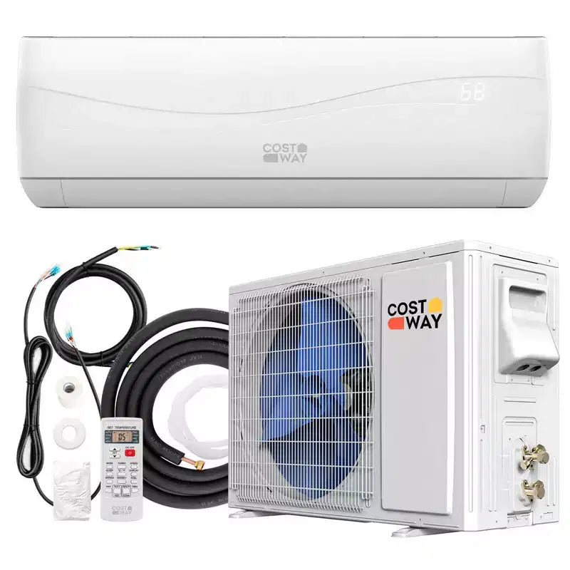 Climatiseur et Chauffage Mini Split Costway 18000 BTU 19 SEER2 Couverture 116 m²