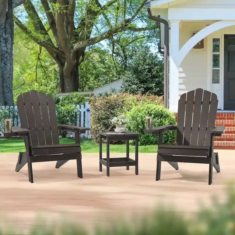 Bonosuki Set di 2 sedie Adirondack pieghevoli per patio e braciere