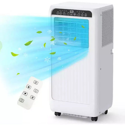 Condizionatore Portatile Ultra Silenzioso da 8000 BTU, 3-in-1 con Deumidificatore e Ventilatore, Timer 24H, Kit Finestra e Telecomando per ambienti fino a 32,5 m²