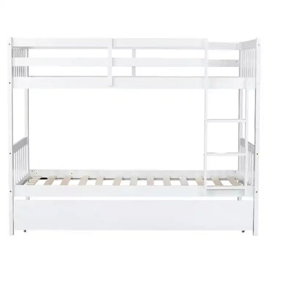 Lit superposé moderne en bois, double sur double avec lit gigogne, convertible en 2 lits