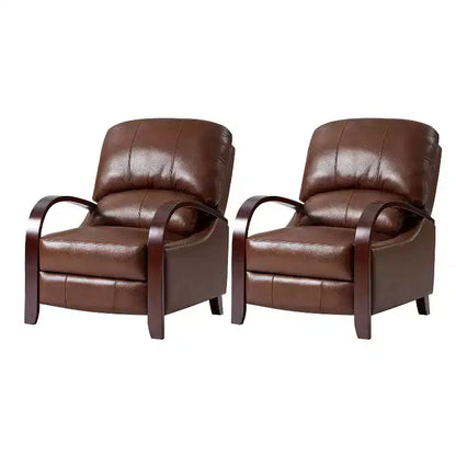 Lot de 2 fauteuils relax manuels en cuir véritable, inclinaison 159°