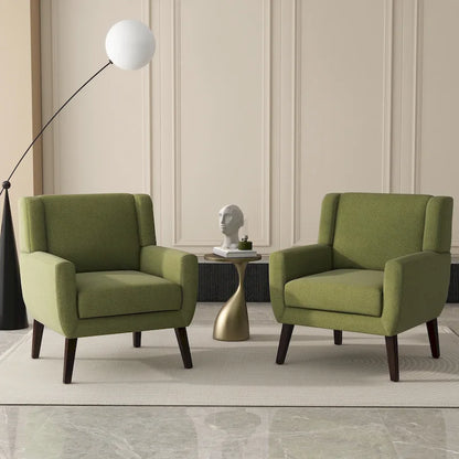 Fauteuil d'appoint en lin, à oreilles, lot de 2