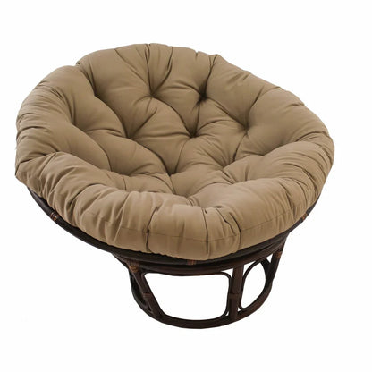 Poltrona Papasan Bali da 42 pollici in rattan con cuscino in twill
