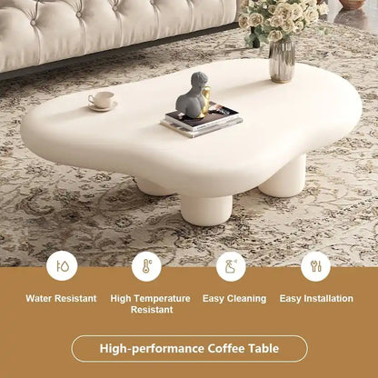 48.5 Tavolino da caffè moderno a forma di nuvola con 4 gambe