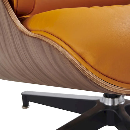 Fauteuil inclinable en cuir de style Mid-Century Modern