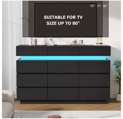 Cassettiera in legno da 149 cm con 12 cassetti, comò moderno per camera da letto, soggiorno, corridoio e ingresso