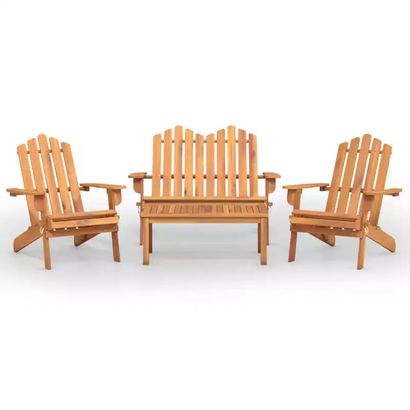 vidaXL Salon de jardin marron bois d'acacia massif Standard Pliable