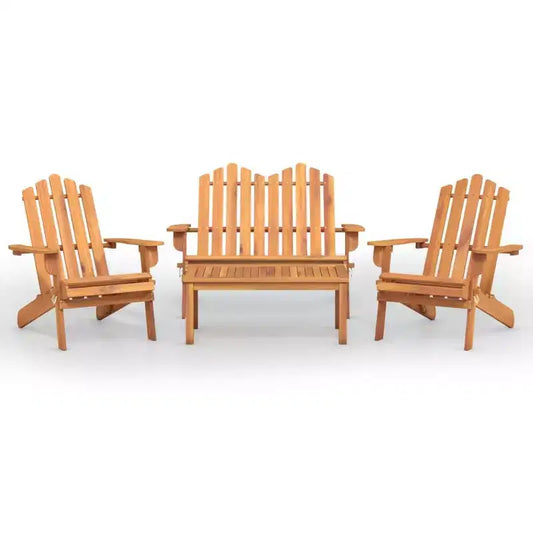 vidaXL Salon de jardin marron bois d'acacia massif Standard Pliable