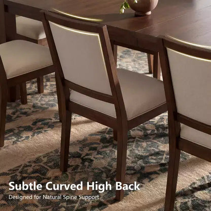 Set da Pranzo Moderno - Tavolo 80" + 6 Sedie Imbottite, Struttura in Legno Massello, Capacità Tavolo 400 libbre, Facile Montaggio