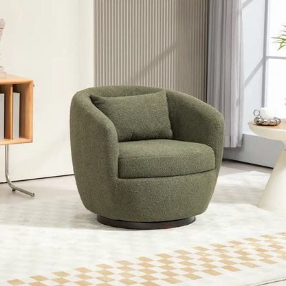 Fauteuil club pivotant rembourré avec rangement, chaise d'appoint moderne pour salon, chambre, bureau ou coin lecture