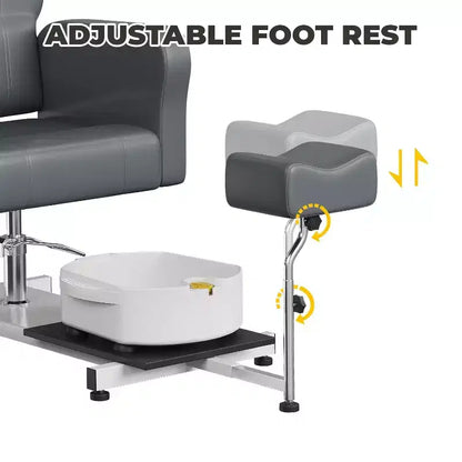Poltrona Reclinabile per Pedicure con Sgabello, Poggiapiedi e Vasca Massaggiante, per Poltrone Pedicure, Saloni di Bellezza e Spa