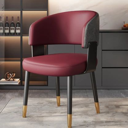 Sedia da pranzo moderna glamour rivestita in pelle